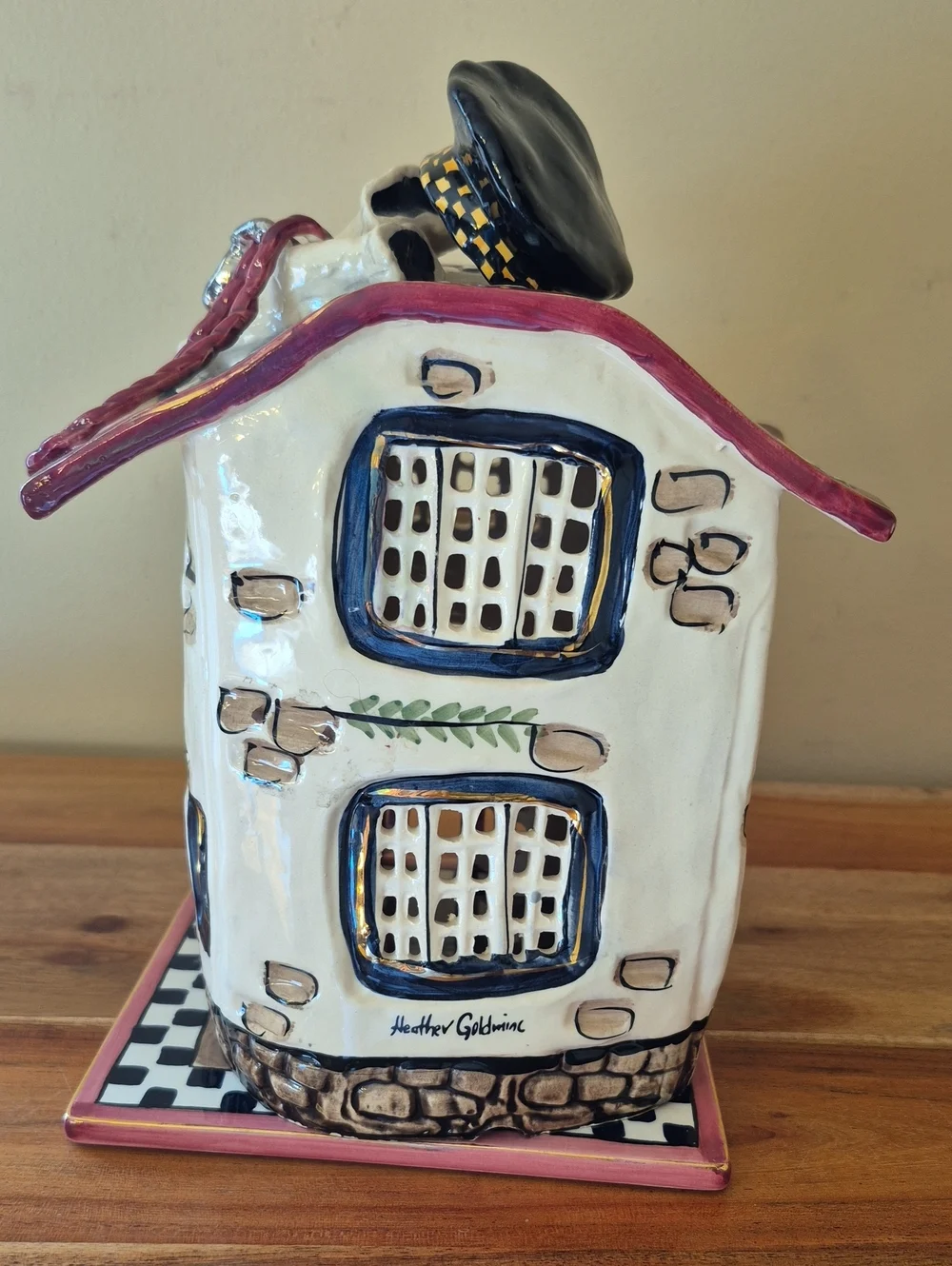 Blue Sky Clayworks Whimsical Ceramic Police Dept. & Car - Heather Goldminc